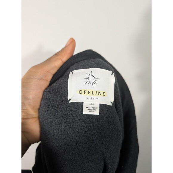 Aerie Offline Womens Black Oversized Hoodie Sz L Grunge Gothic Streetwear Casual - Picture 3 of 7